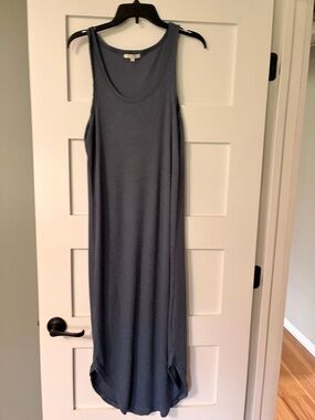 Z Supply Sleeveless Ribbed Maxi Dress in Slate Blue size M